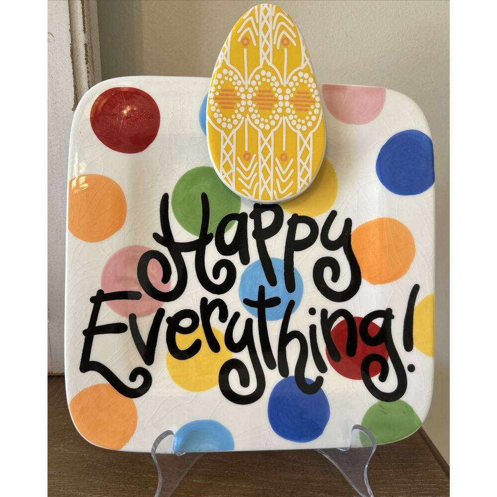 Happy‎ Everything Coton Colors Yellow Easter Egg Attachment With 9.25” Platter
